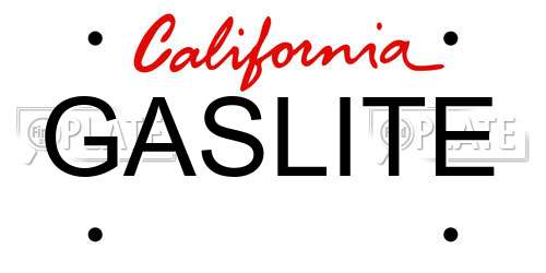 GASLITE California License Plate