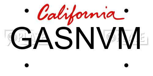 GASNVM California License Plate