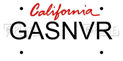 GASNVR California License Plate