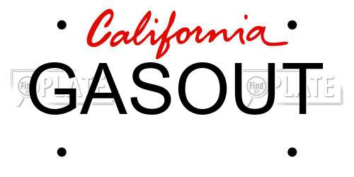 GASOUT California License Plate