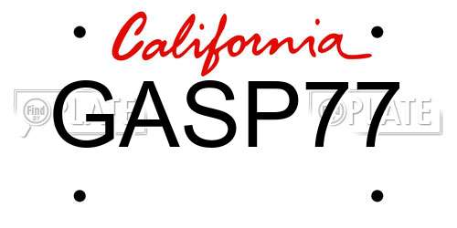 GASP77 California License Plate