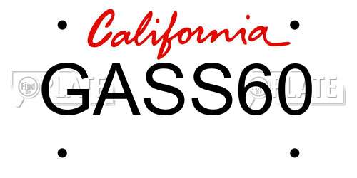 GASS60 California License Plate