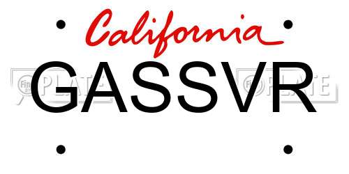 GASSVR California License Plate
