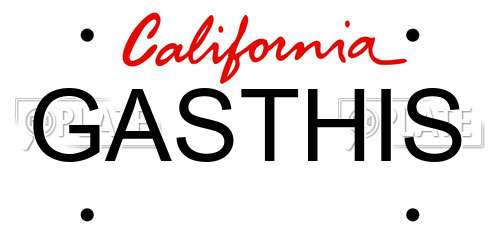 GASTHIS California License Plate