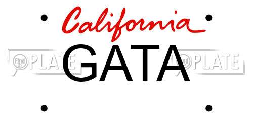 GATA California License Plate