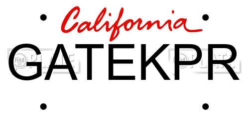 GATEKPR California License Plate