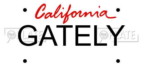 GATELY California License Plate