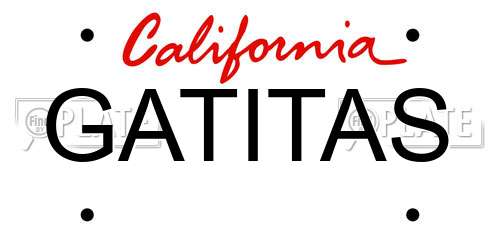 GATITAS California License Plate