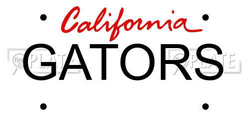 GATORS California License Plate