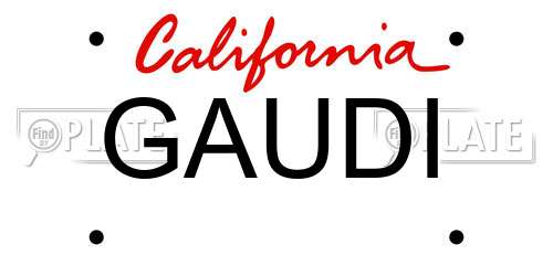 GAUDI California License Plate