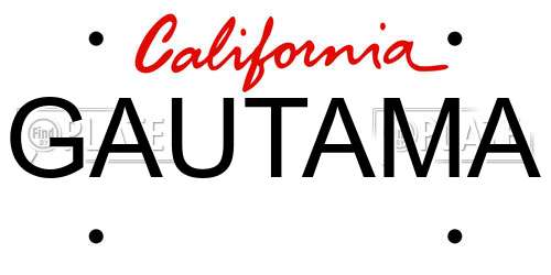 GAUTAMA California License Plate