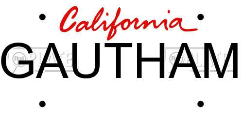 GAUTHAM California License Plate