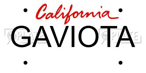 GAVIOTA California License Plate