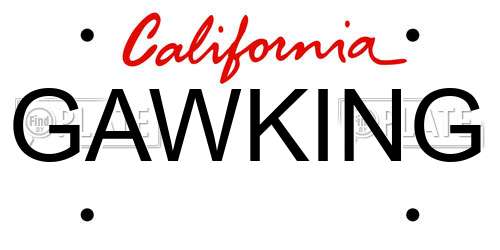 GAWKING California License Plate