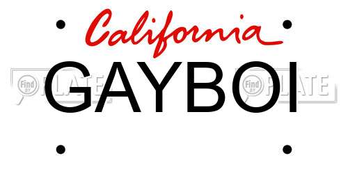 GAYBOI California License Plate