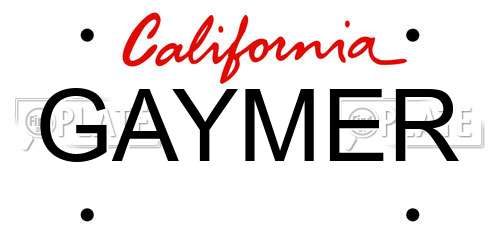 GAYMER California License Plate