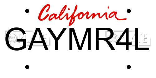 GAYMR4L California License Plate