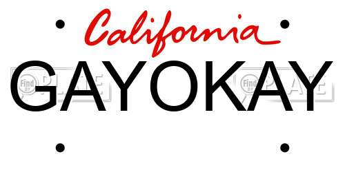 GAYOKAY California License Plate