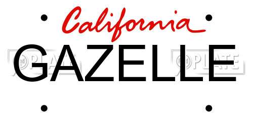 GAZELLE California License Plate