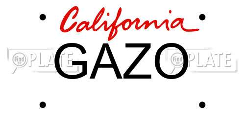 GAZO California License Plate