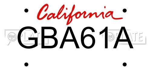 GBA61A California License Plate