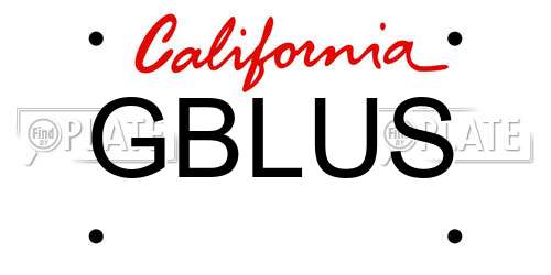 GBLUS California License Plate