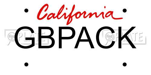 GBPACK California License Plate