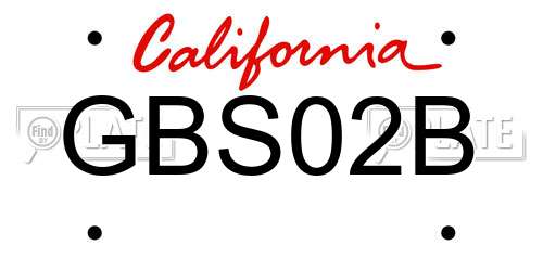 GBS02B California License Plate