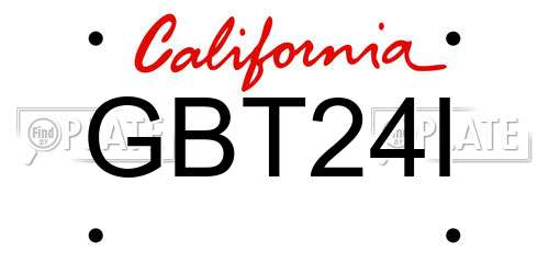 GBT24I California License Plate