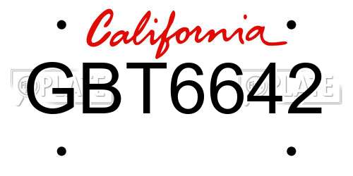 GBT6642 California License Plate