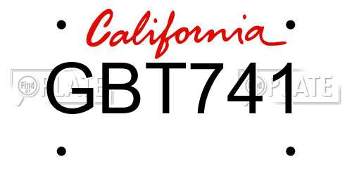 GBT741 California License Plate