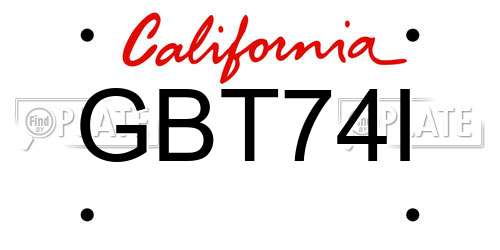 GBT74I California License Plate