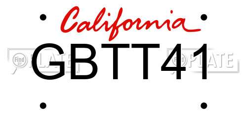 GBTT41 California License Plate