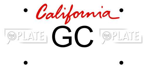GC California License Plate