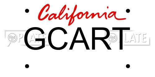 GCART California License Plate