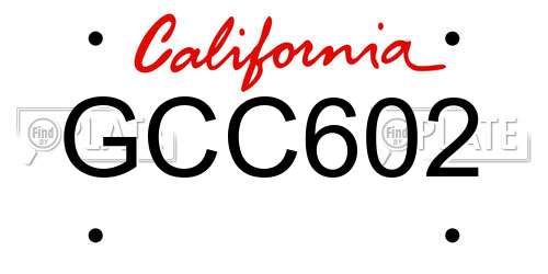 GCC602 California License Plate