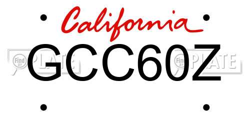 GCC60Z California License Plate