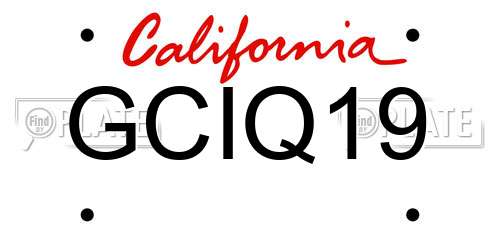 GCIQ19 California License Plate