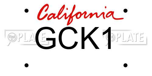 GCK1 California License Plate