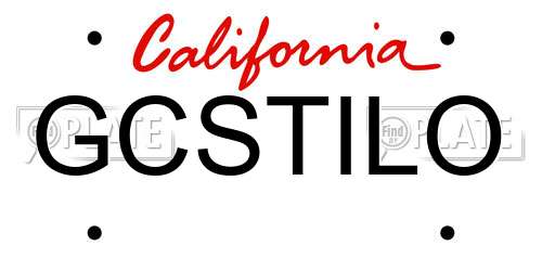 GCSTILO California License Plate