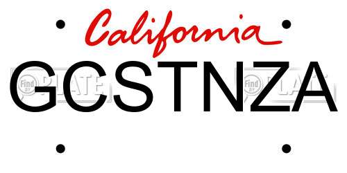 GCSTNZA California License Plate