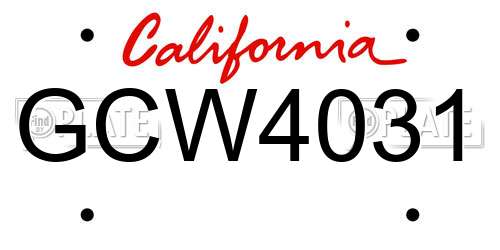 GCW4031 California License Plate