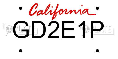 GD2E1P California License Plate