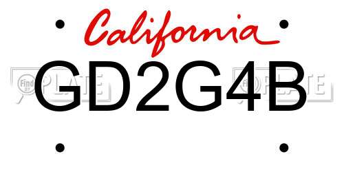 GD2G4B California License Plate