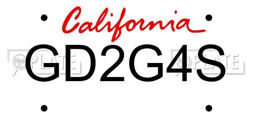 GD2G4S California License Plate