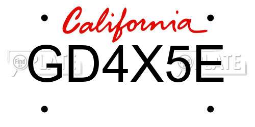 GD4X5E California License Plate