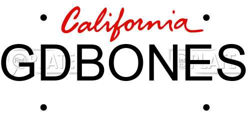 GDBONES California License Plate