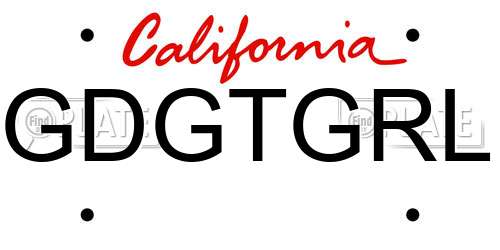 GDGTGRL California License Plate
