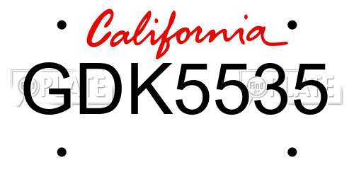 GDK5535 California License Plate