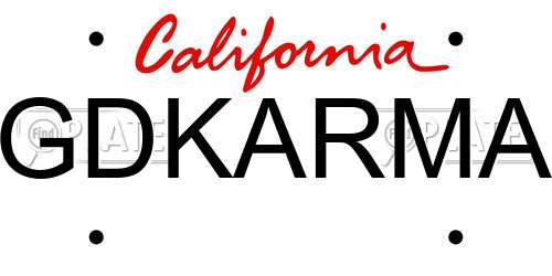 GDKARMA California License Plate